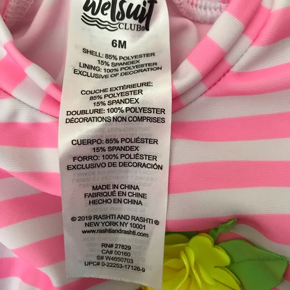 Bundle Wetsuit Club Ruffle Swim Bottoms & Rash guard & Sleeveless Romper 6 Month